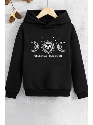 Trendypassion Çocuk Celestial Sun Moon Baskılı Sweatshirt