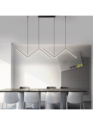 Acrolite Double Z Dekoratif Sarkıt LED Aydınlatma Avize Siyah 4000K