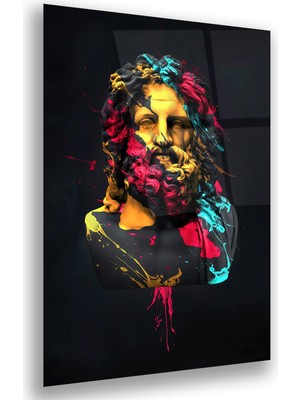 Emya Home Renkli Heykel Cam Tablo