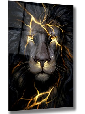 Emya Home Neon Aslan Cam Tablo