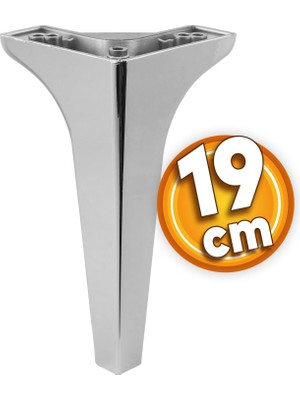 Badem10 Sedef Lüks Mobilya Kanepe Sehpa Tv Ünitesi Koltuk Ayağı 19 cm Parlak Krom Baza Ayakları