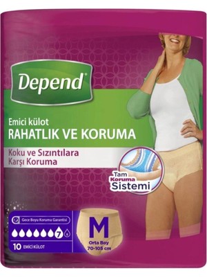 Depend Emici Külot Kadın Orta 10LU