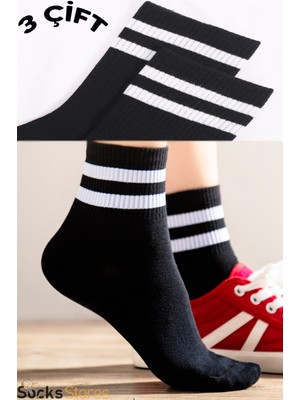 Esinti Erkek Çorap Kadın Çorap Soket Çocuk Tenis Renkli Çorap Spor Çorabı 3 Adet