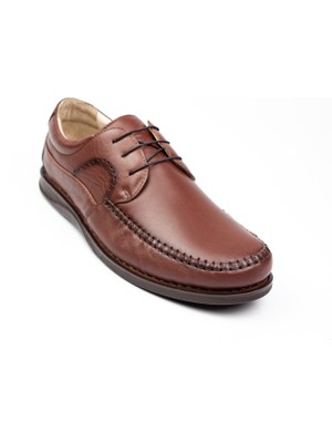 Voyager 3236 Büyük Numara Taba Deri Erkek Günlük Ayakkabı