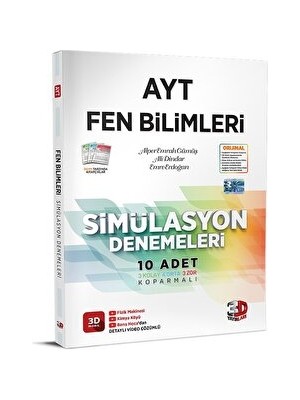 3D Yayınları 2025 AYT Simülasyon Fen Bilimleri Denemeleri Üniversite Hazırlık İçin 10 Adet