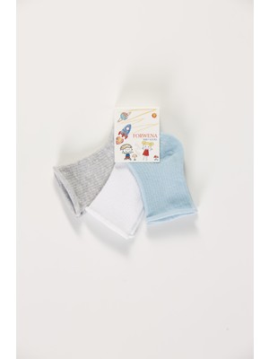 Baby Socks 3'lü Paket Bebek Renkli Pamuklu Lastiksiz Dikişsiz Soket Çorap