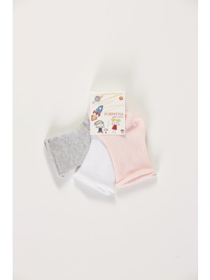 Baby Socks 3'lü Paket Bebek Renkli Pamuklu Lastiksiz Dikişsiz Soket Çorap