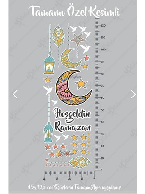 Msticker Hoşgeldin Ramazan Sticker Seti Ramazan Kandilleri Hilal ve Yıldız Figürlü-Şeffaf