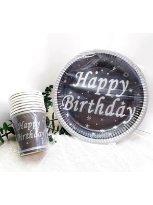 Hayaller Dükkanı 16 Kişilik Happy Birthday Karton ve Tabak Set