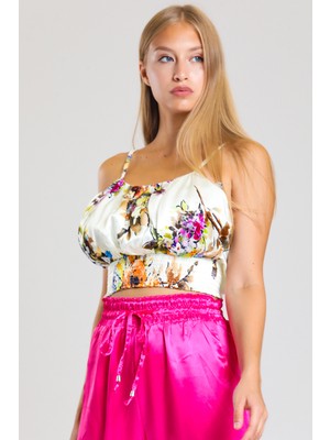 Sense Gipeli Baskılı  Saten Bluz | BLZ34223