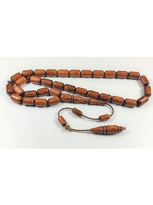 İskeçe Tesbih Mehmet Erbabacan Usta İşi İmzalı Mühürlü Kapsül Kesim Yılan Ağacı