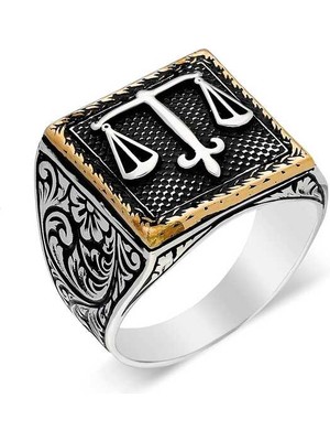 Gumush Gümüş Adalet Terazisi Erkek Yüzük