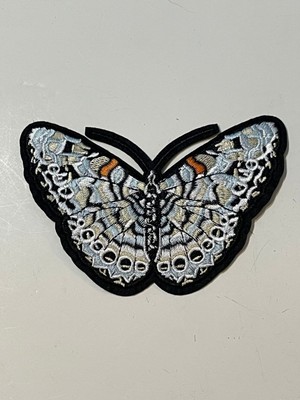 Gönülden Tasarım 6X13 cm Kelebek Nakış Işlemeli Ütü Ile Yapışan Aplik Arma Yama Aksesuar