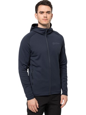 Jack Wolfskin Baiselberg Hooded Fz Erkek Mavi Polar Ceket