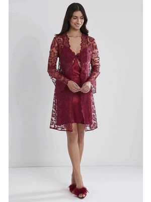 Pierre Cardin Kadın Saten Altılı Çeyiz Seti 6225 Bordo