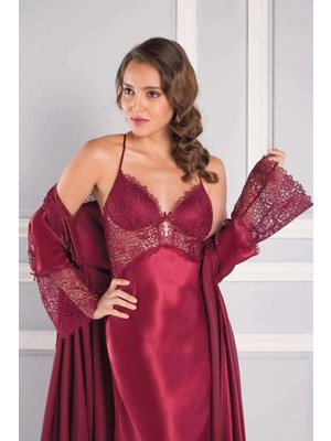 Pierre Cardin Kadın Saten Altılı Çeyiz Seti 6620 Bordo