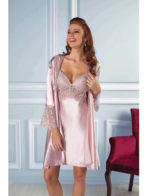 Pierre Cardin Kadın Saten Altılı Çeyiz Seti - 6625 Pudra