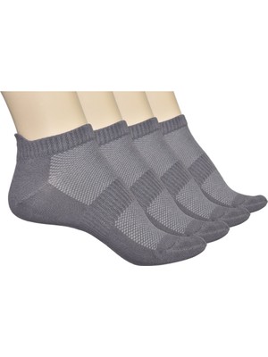 Elyfer 4 Çift Bambu Kadın-Erkek Patik Çorap Yumuşak Terletmez Kaymaz Bambu Çorap (43-46 Beden)