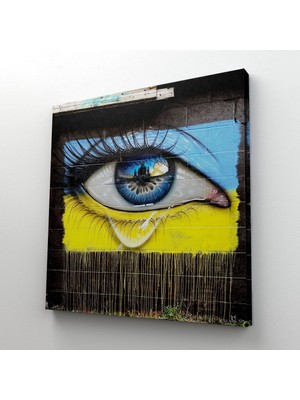 Dünyatablo Ukrayna ve Rusya Savaşını Simgeleyen Kanvas Tablo, Ukrayna'nın Gözyaşları Kanvas Tablo