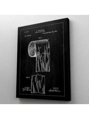 Dünyatablo Tuvalet Kağıdı Rulosu Patent Kanvas Tablo