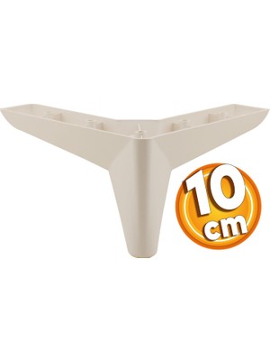 Badem10 Napoli Lüks Mobilya Kanepe Sehpa Puf Koltuk Ayağı 10 cm Krem Baza Ayakları