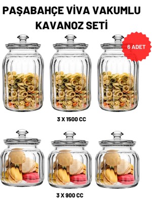 Paşabahçe 6 Lı Paşabahçe 96394 Viva Vakumlu Cam Kavanoz Seti