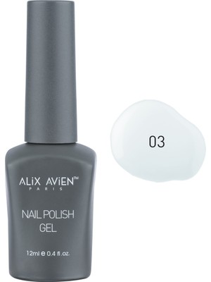 Alix Avien Uv Kalıcı İnci Beyaz Jel Oje 03 - Gel Polish - 12 Ml