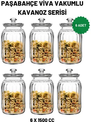 Paşabahçe 6 Lı Paşabahçe 96394 Viva Cam Kavanoz 1500 cc