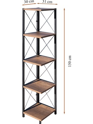 Rmd Shop Köşe Kitaplık ve Aksesuar Rafı Metal Ayaklı