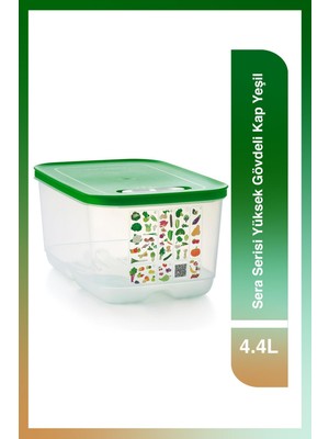 Tupperware Sera Serisi Yüksek Gövdeli Kap 4.4L Yeşil