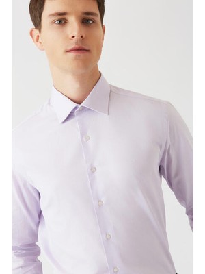 Bisse Modern Fit Lıla Klasik Erkek Gömlek GM22Y221141_D44