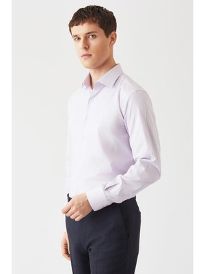 Bisse Modern Fit Lıla Klasik Erkek Gömlek GM22Y221141_D44