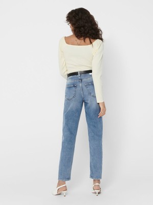 Only 15193864 Kadın Onlveneda Lıfe Mom Jeans Rea7452 Jeans Stretch Denim Pantolon 20Y