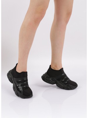 DGN 3019-22Y Kadın Bagcıklı Kalın Taban Sneakers Ayakkabı