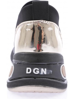 DGN M610-22K Kadın Strech Tas Motıflı Mega Kalın Taban Sneakers Ayakkabı