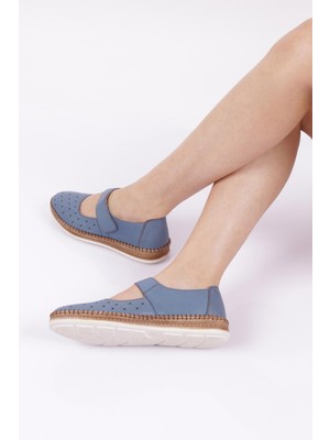 DGN P36-22Y Kadın Cırtlı Lazerlı Soft Anatomıc Footwear Derı Ayakkabı