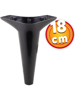 Nzb Lüks Mobilya Kanepe Sehpa Tv Ünitesi Koltuk Ayağı 18 cm Siyah Baza Ayak