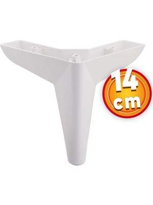 Nzb Lüks Mobilya Kanepe Sehpa Puf Koltuk Ayağı 14 cm Beyaz Baza Ayak
