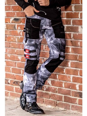 Cipo & Baxx CD805 Parçalı Kargo Cep Batik Renk Jeans