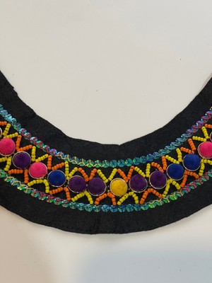 Gönülden Tasarım 27X3  cm Taşlı Boncuklu Tasarım Kıyafet Yaka Aksesuarı Aplik Dikiş