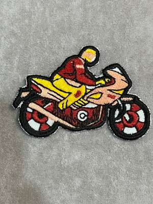 Gönülden Tasarım 7x5 cm Ütü Ile Yapışan Kırmızı Sarı Motor Aplik Arma Yama