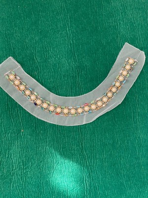 Gönülden Tasarım 38X2 cm Inci Boncuk ve Renkli Boncuk Işleme Giyim Aksesuar Yakalık