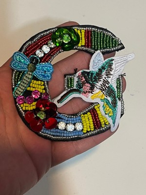 Gönülden Tasarım 9x9 cm Pul Payetli Nakış Işlemeli G Harfi Aplik Yama Arma Aksesuar