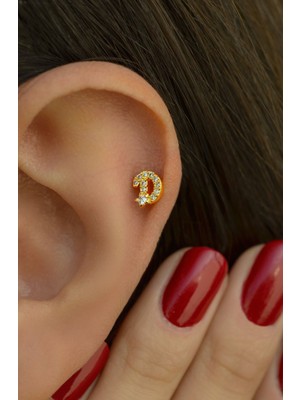 Sacce Scarves&Accessories D Harfi Piercing Helix Kıkırdak Lob Tragus