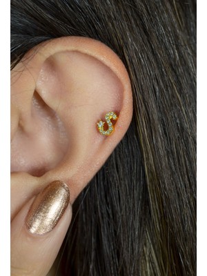 Sacce Scarves&Accessories S Harfi Piercing Helix Kıkırdak Lob Tragus