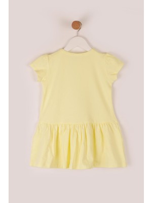 Barmy Kids Kız Çocuk Elbise Lama Baskılı Simli  - Sarı (3-7 Yaş)