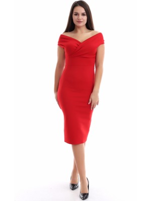 Rokka Moda Kayık Yaka Balık Elbise