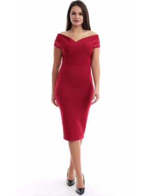 Rokka Moda Kayık Yaka Balık Elbise