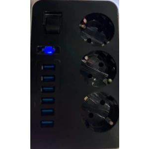 Socket 6 USB Girişli 3'lü Akım Korumalı Priz 2 M