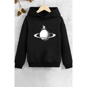 Çocuk Astronaut Rides Baskılı Sweatshirt